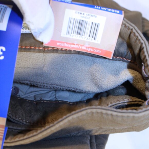 Weatherproof Vintage Reg Fit 36 x 30 Wheat Fleece Lined Stretch Canvas Pants - Picture 7 of 13